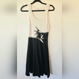 Rachel Roy Black and White Floral Midi Dress